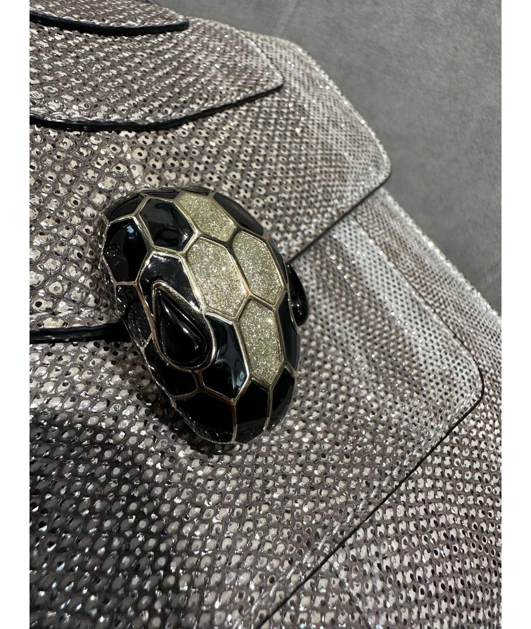 BVLGARI Антрацитовая кожаная сумка через плечо, фото 5