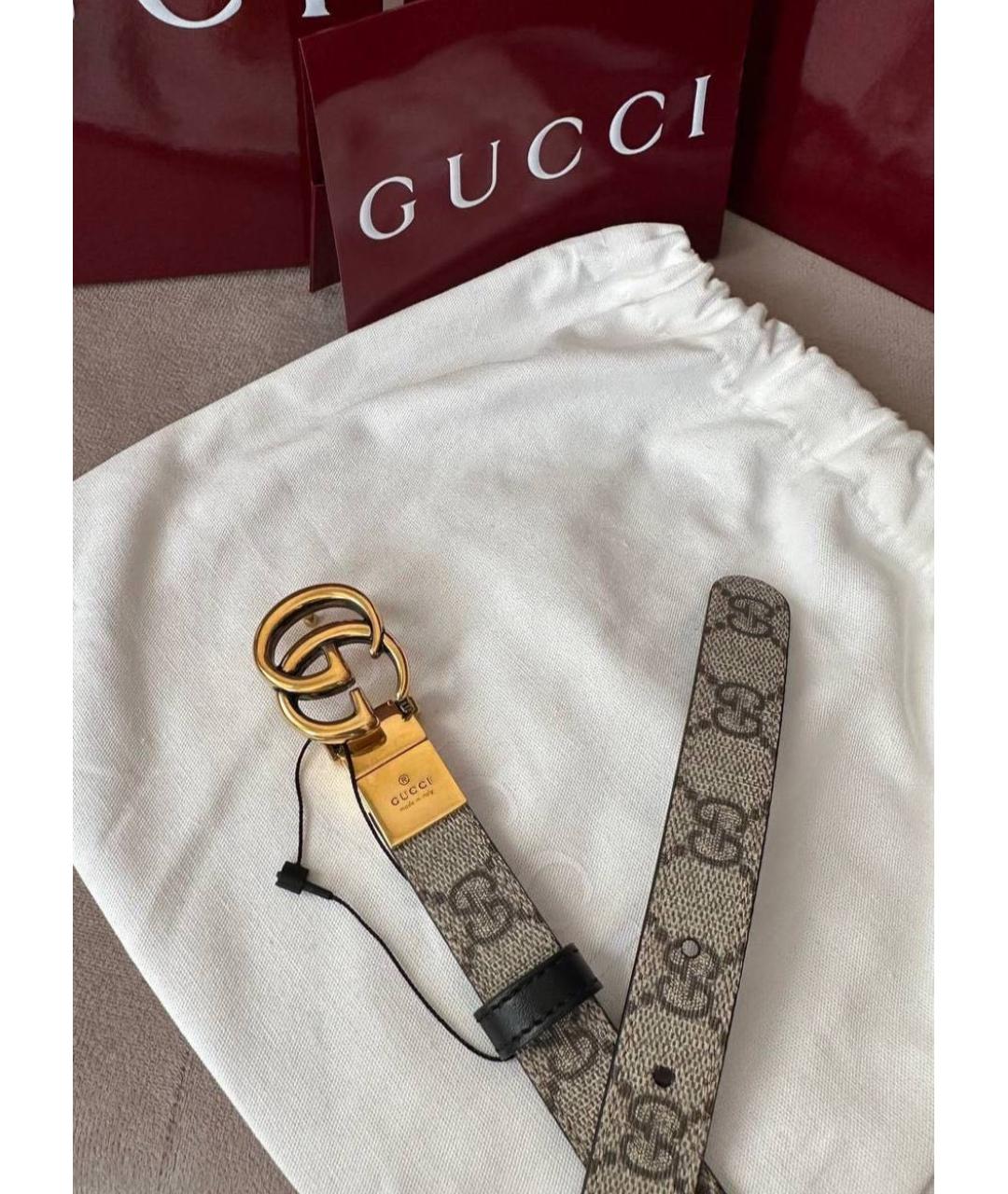 GUCCI Бежевый кожаный ремень, фото 2
