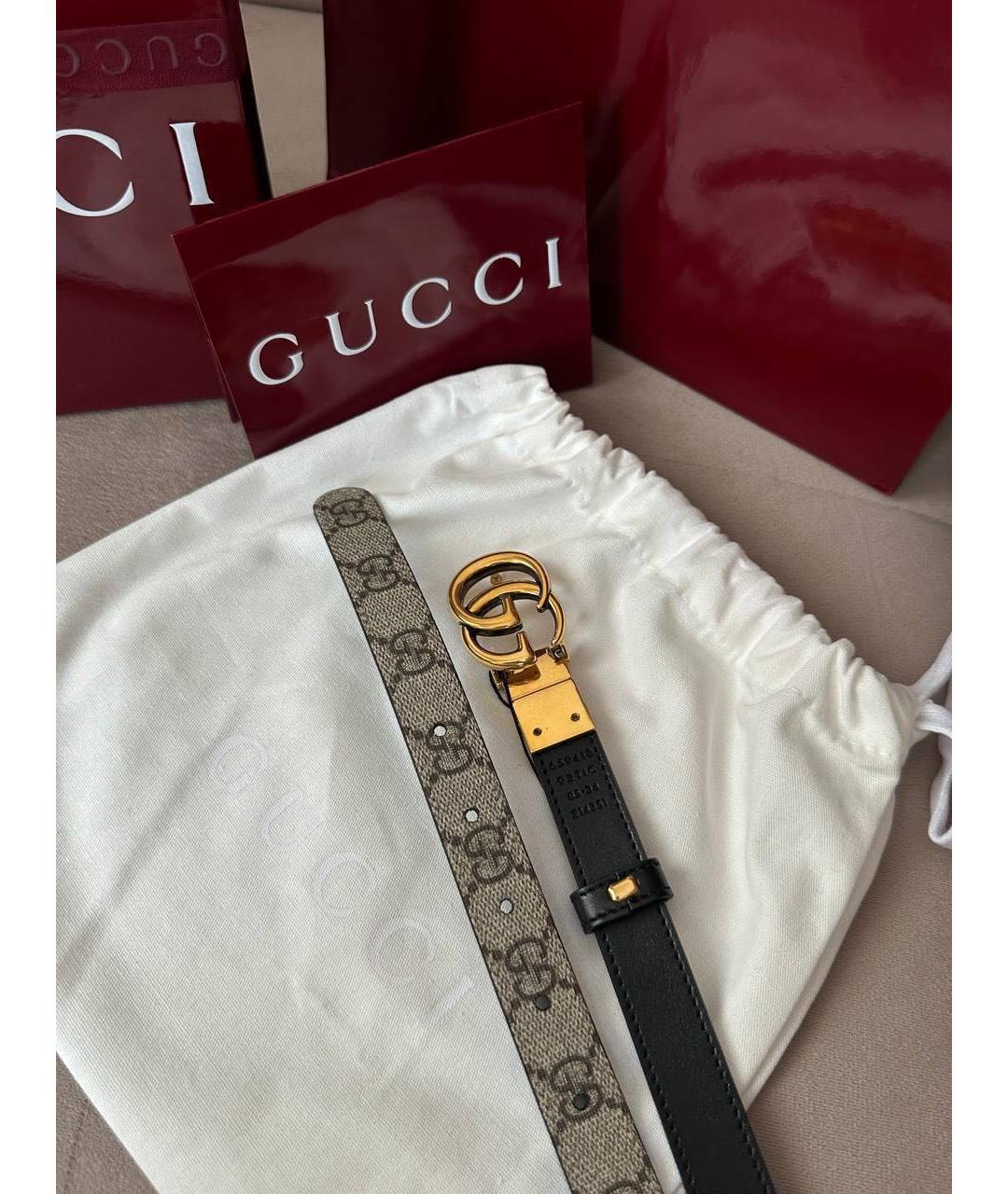 GUCCI Бежевый кожаный ремень, фото 3