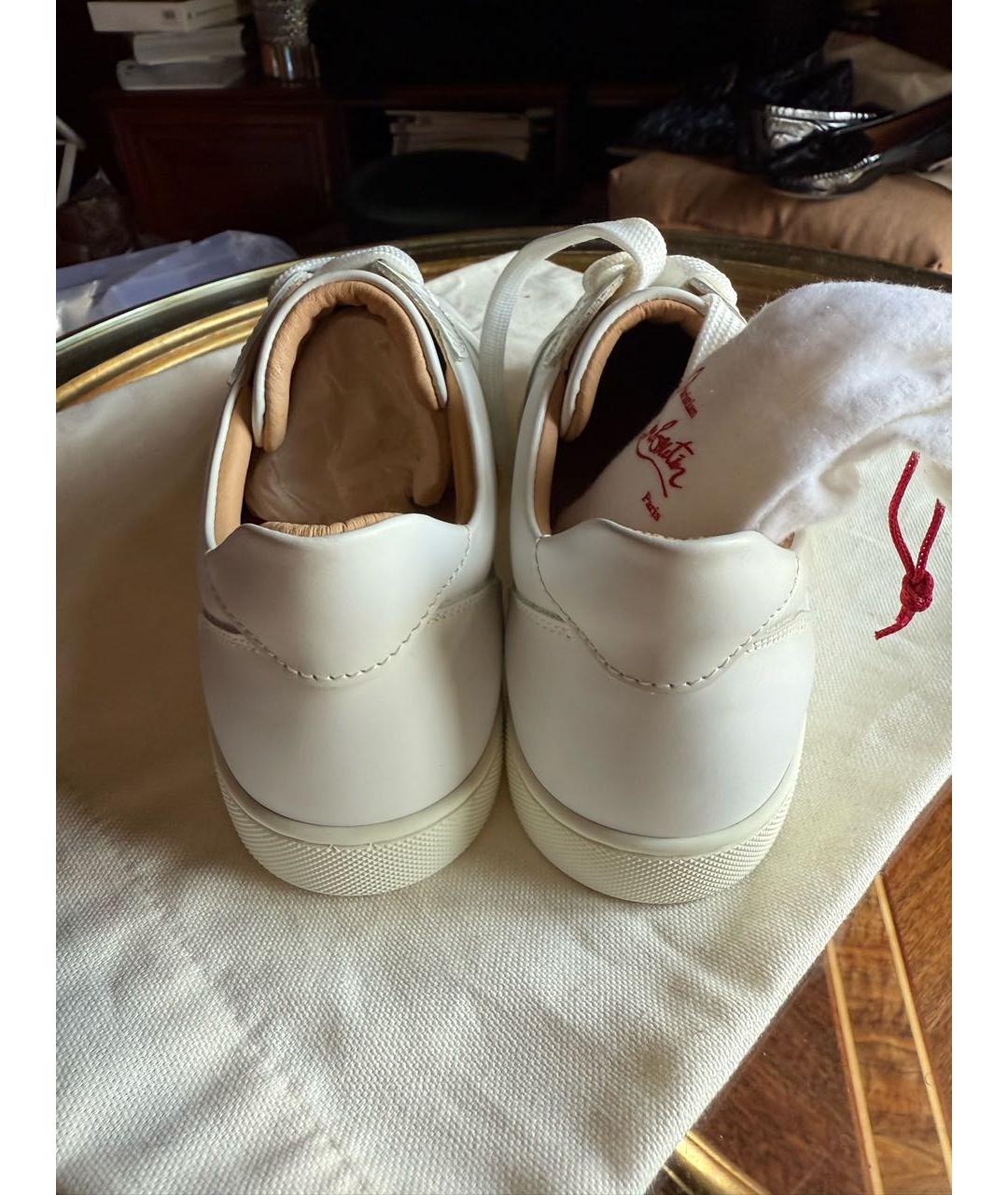 CHRISTIAN LOUBOUTIN Белые кожаные кеды, фото 3