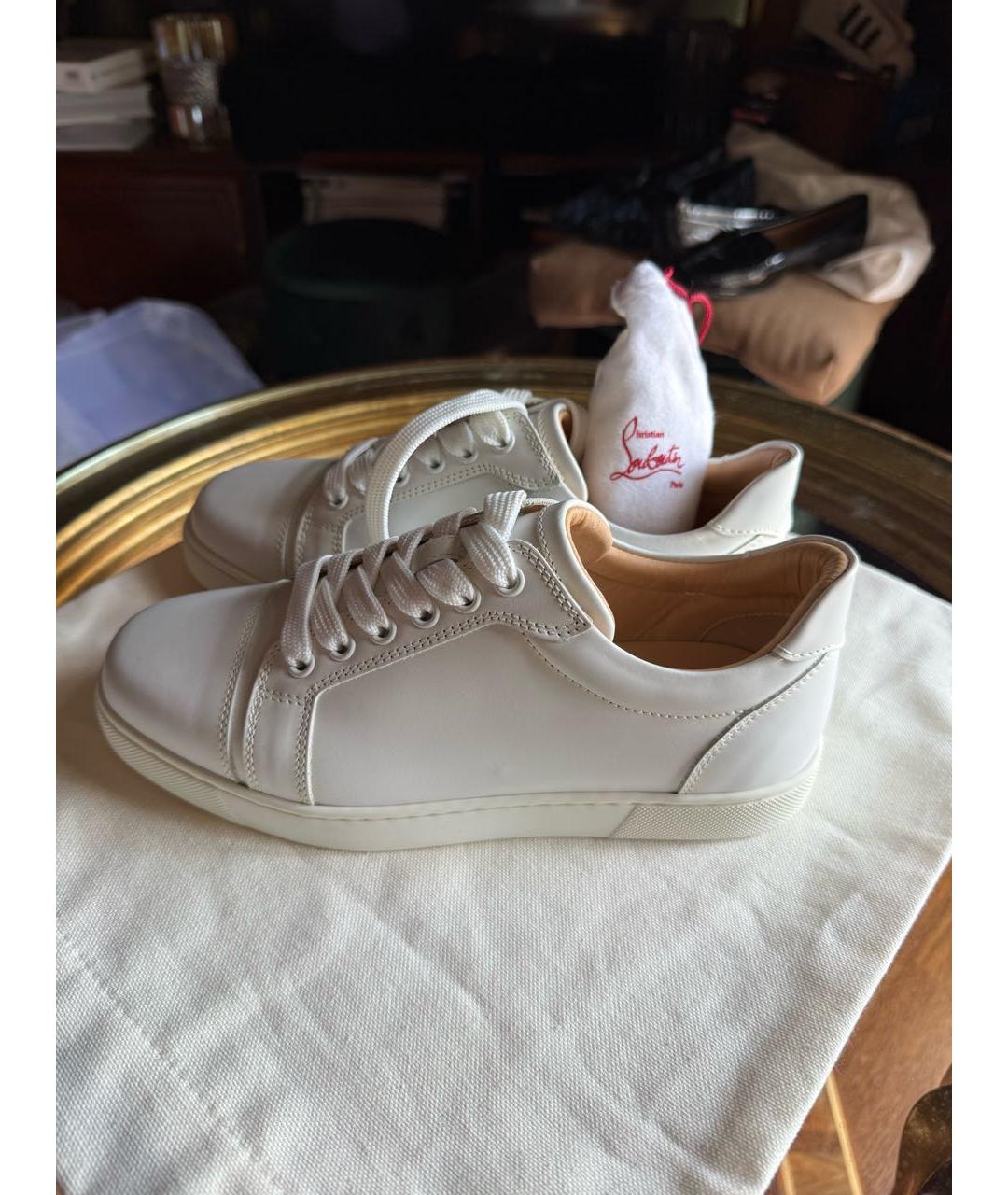 CHRISTIAN LOUBOUTIN Белые кожаные кеды, фото 7