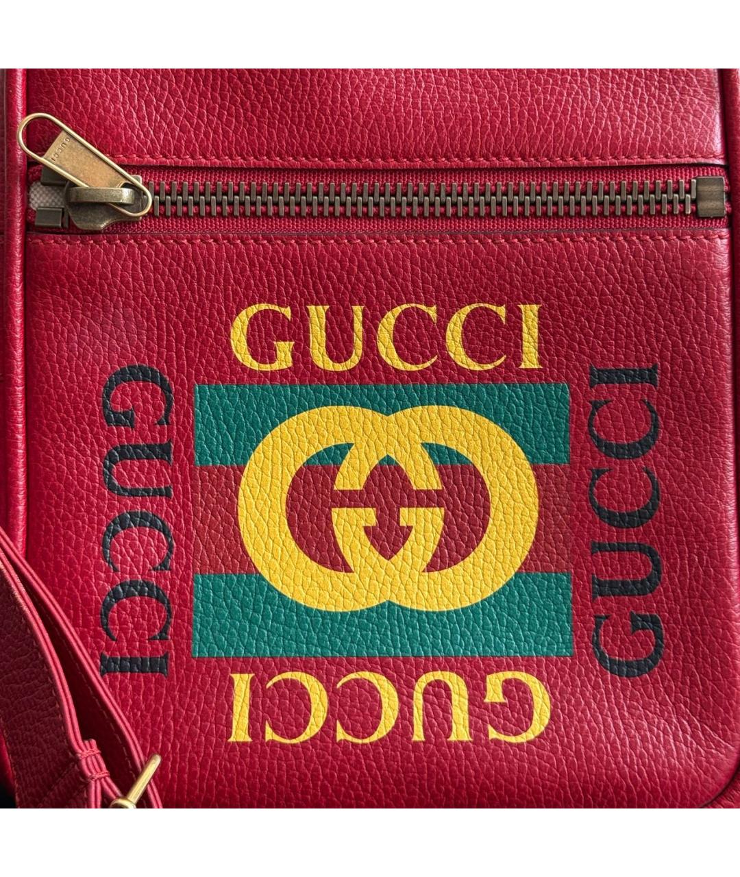 GUCCI Красная кожаная сумка на плечо, фото 6