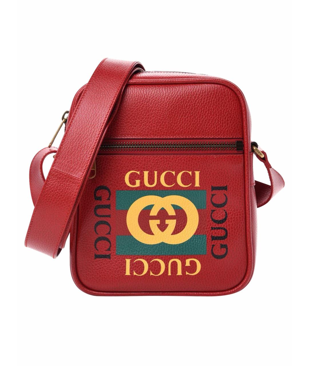 GUCCI Красная кожаная сумка на плечо, фото 1