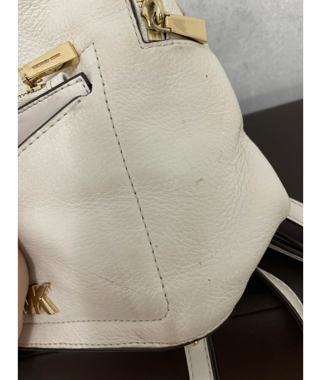 MICHAEL KORS Белый кожаный рюкзак, фото 5