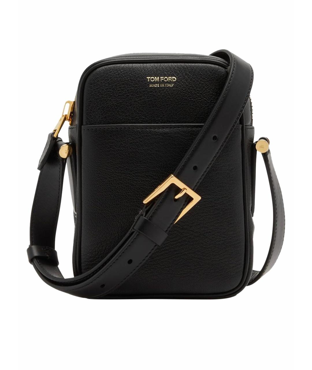 TOM FORD Черная кожаная сумка на плечо, фото 1