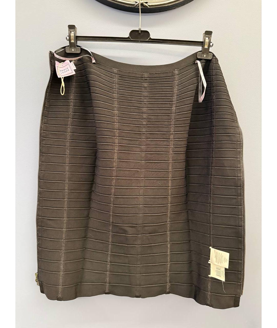 HERVE LEGER Черная хлопковая юбка макси, фото 6