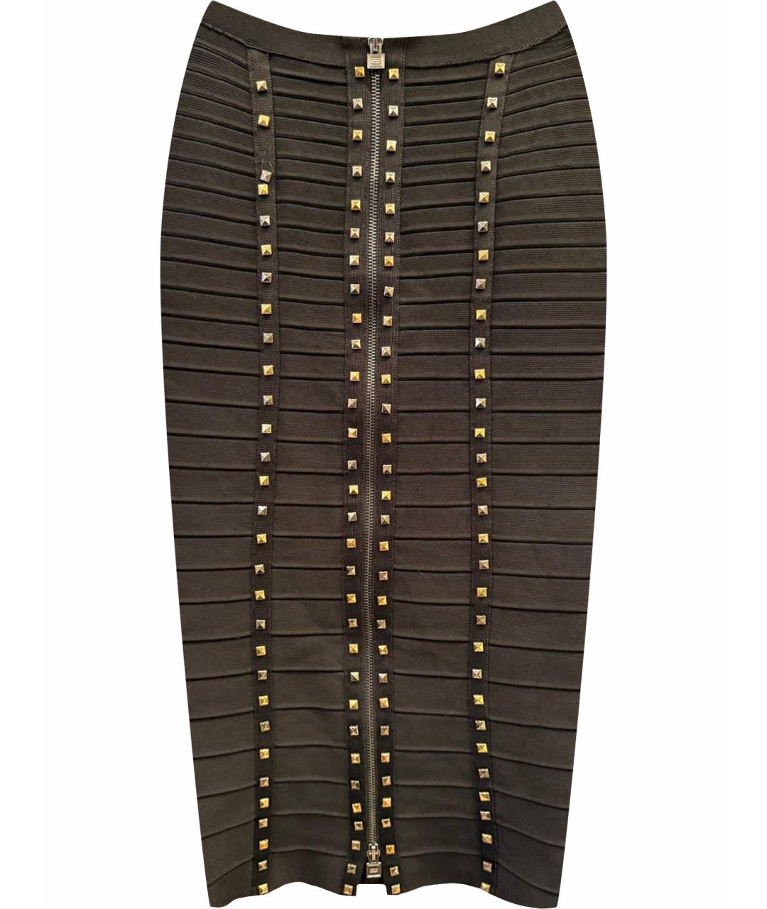 HERVE LEGER Черная хлопковая юбка макси, фото 1