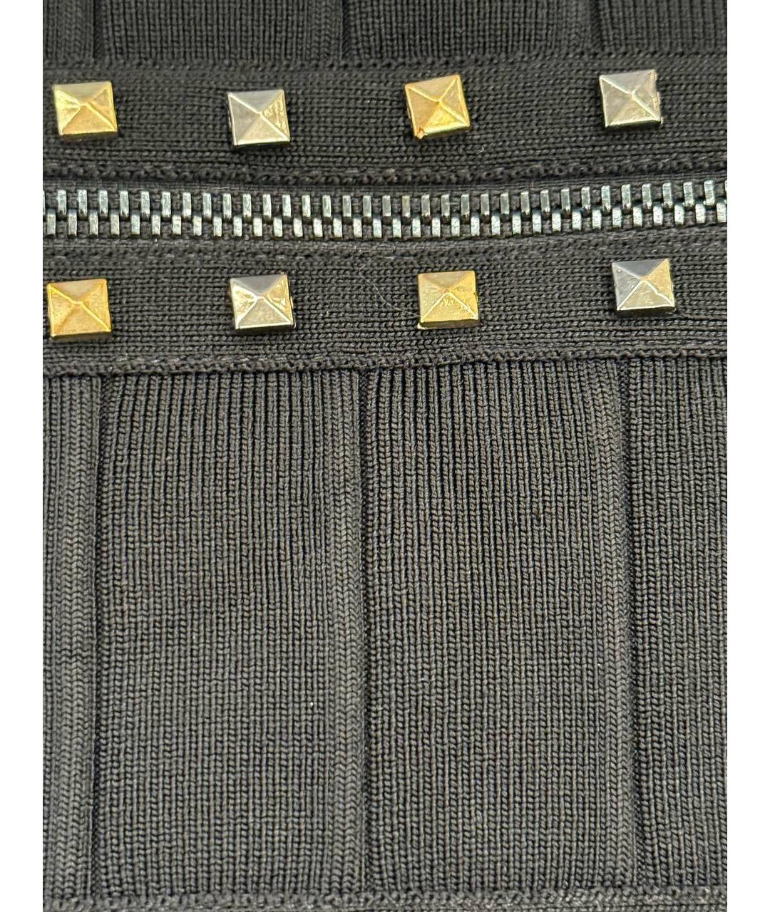 HERVE LEGER Черная хлопковая юбка макси, фото 4