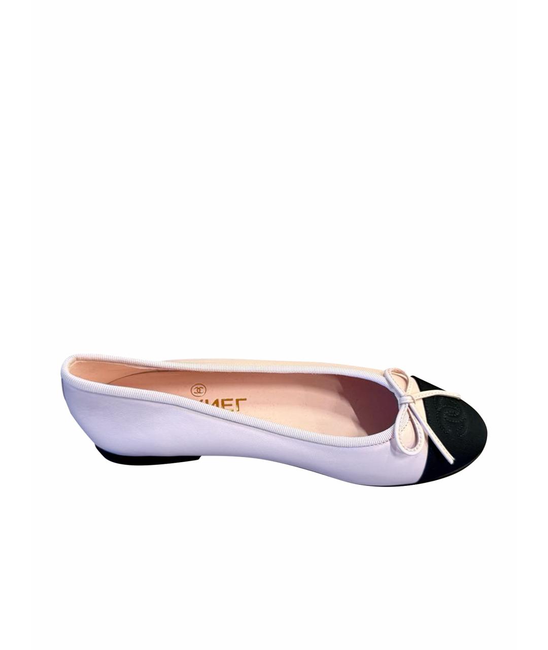 CHANEL Розовые кожаные балетки, фото 1