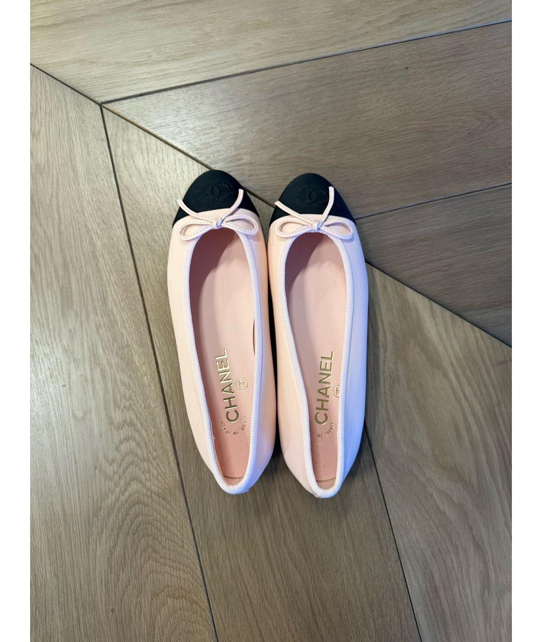 CHANEL Розовые кожаные балетки, фото 3