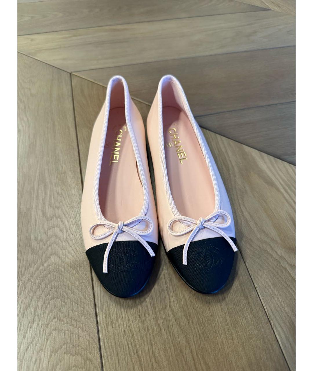CHANEL Розовые кожаные балетки, фото 2