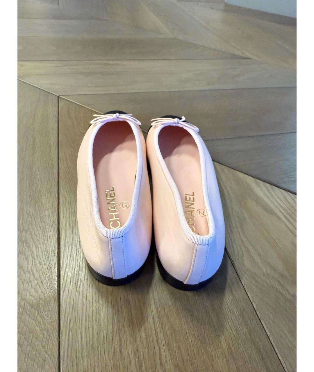 CHANEL Розовые кожаные балетки, фото 4