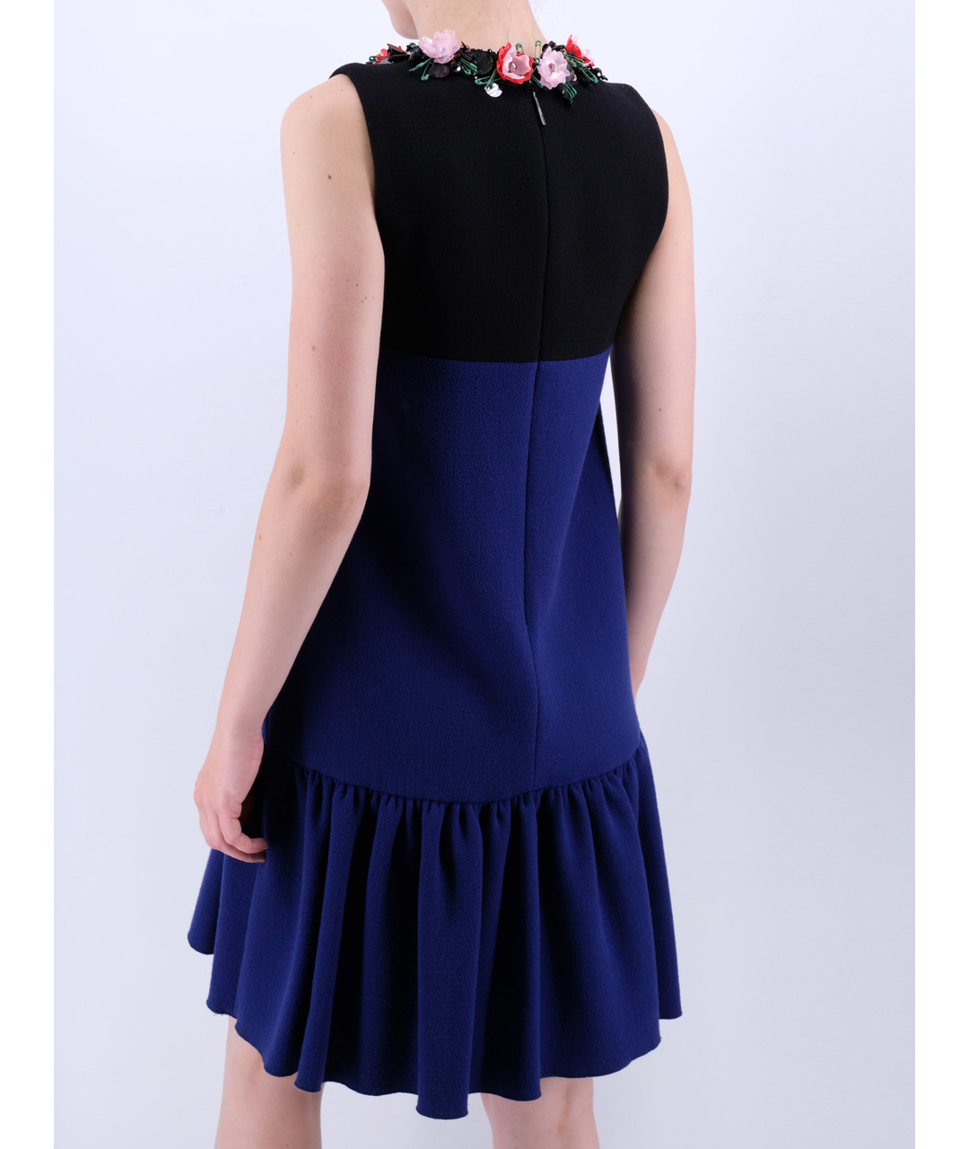 MSGM Темно-синее шерстяное повседневное платье, фото 3