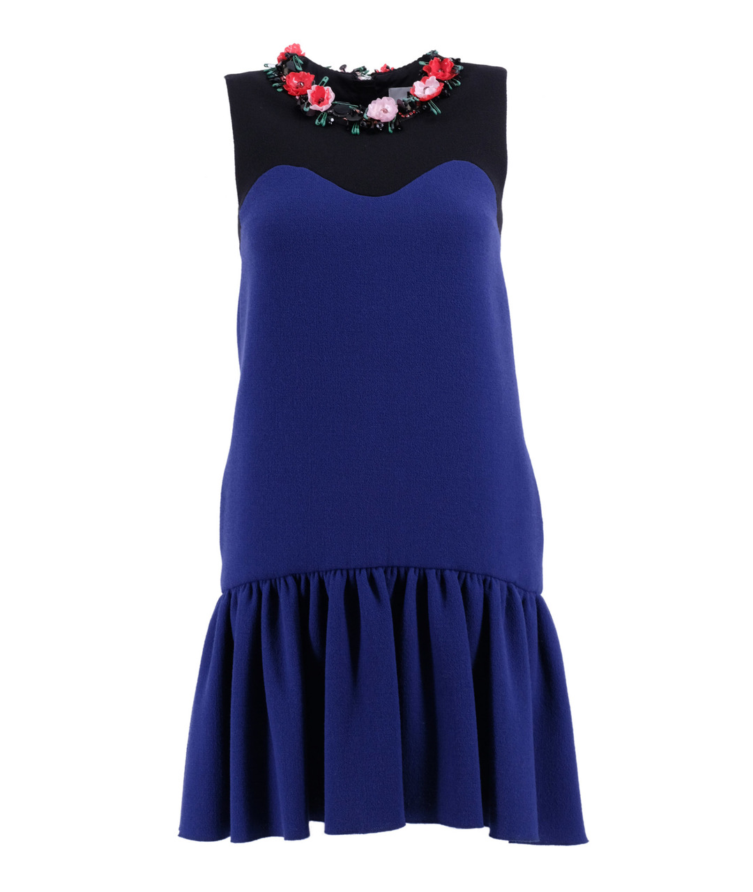 MSGM Темно-синее шерстяное повседневное платье, фото 1