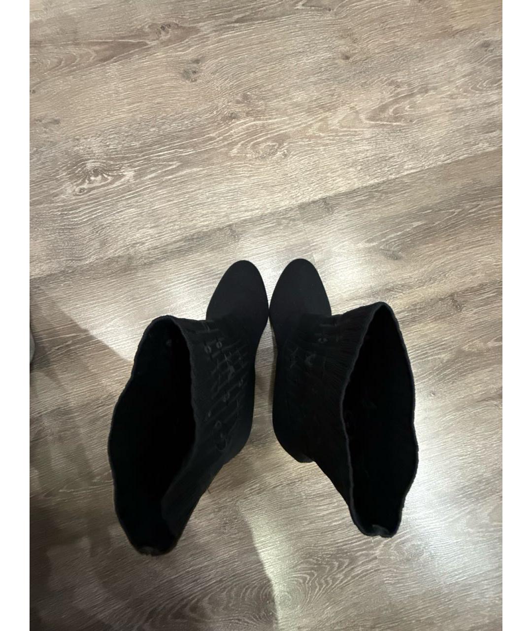 LOUIS VUITTON Черные текстильные ботильоны, фото 3