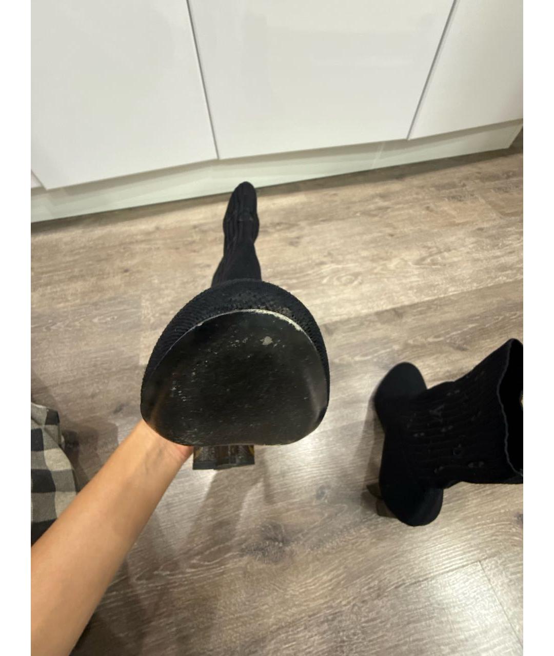 LOUIS VUITTON Черные текстильные ботильоны, фото 8