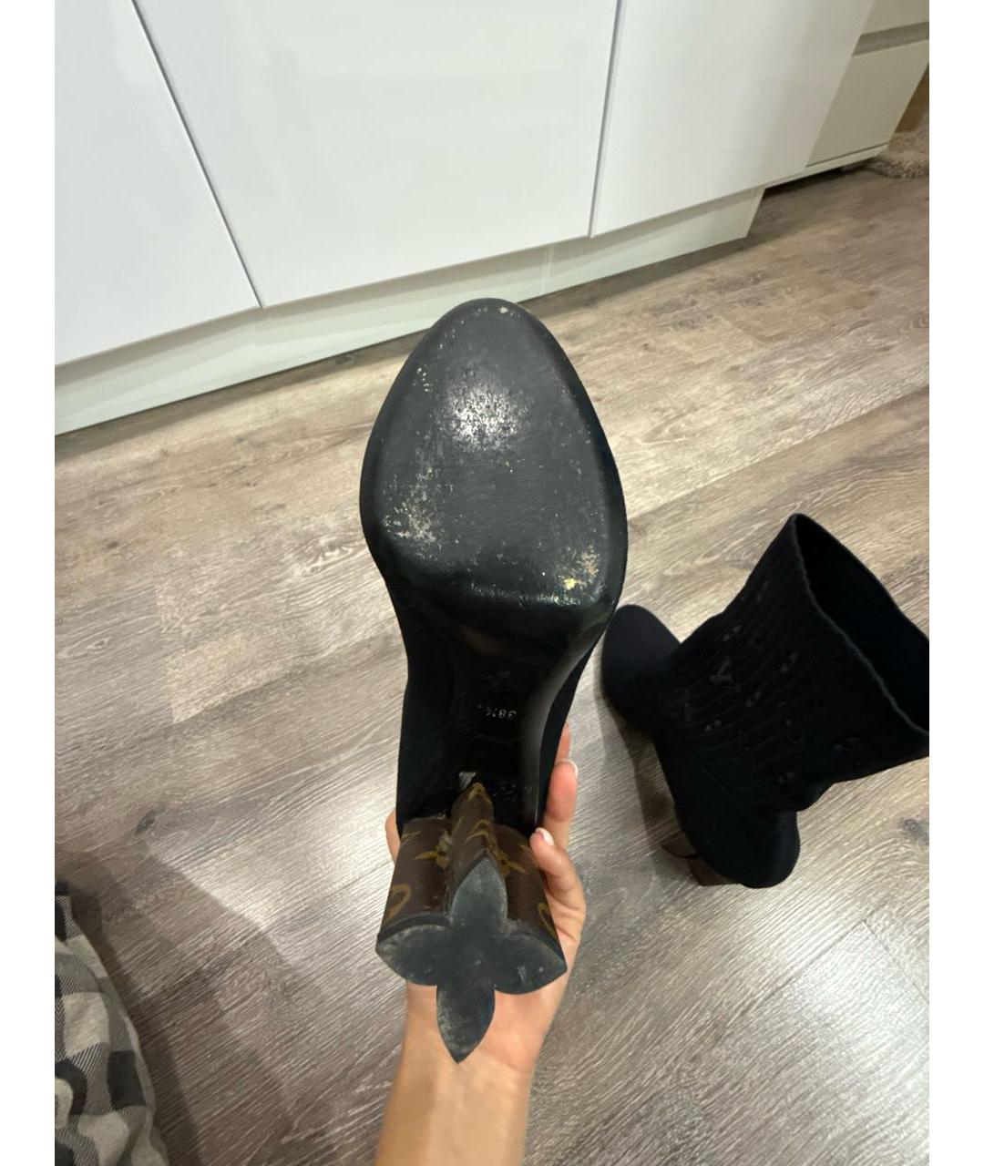 LOUIS VUITTON Черные текстильные ботильоны, фото 5