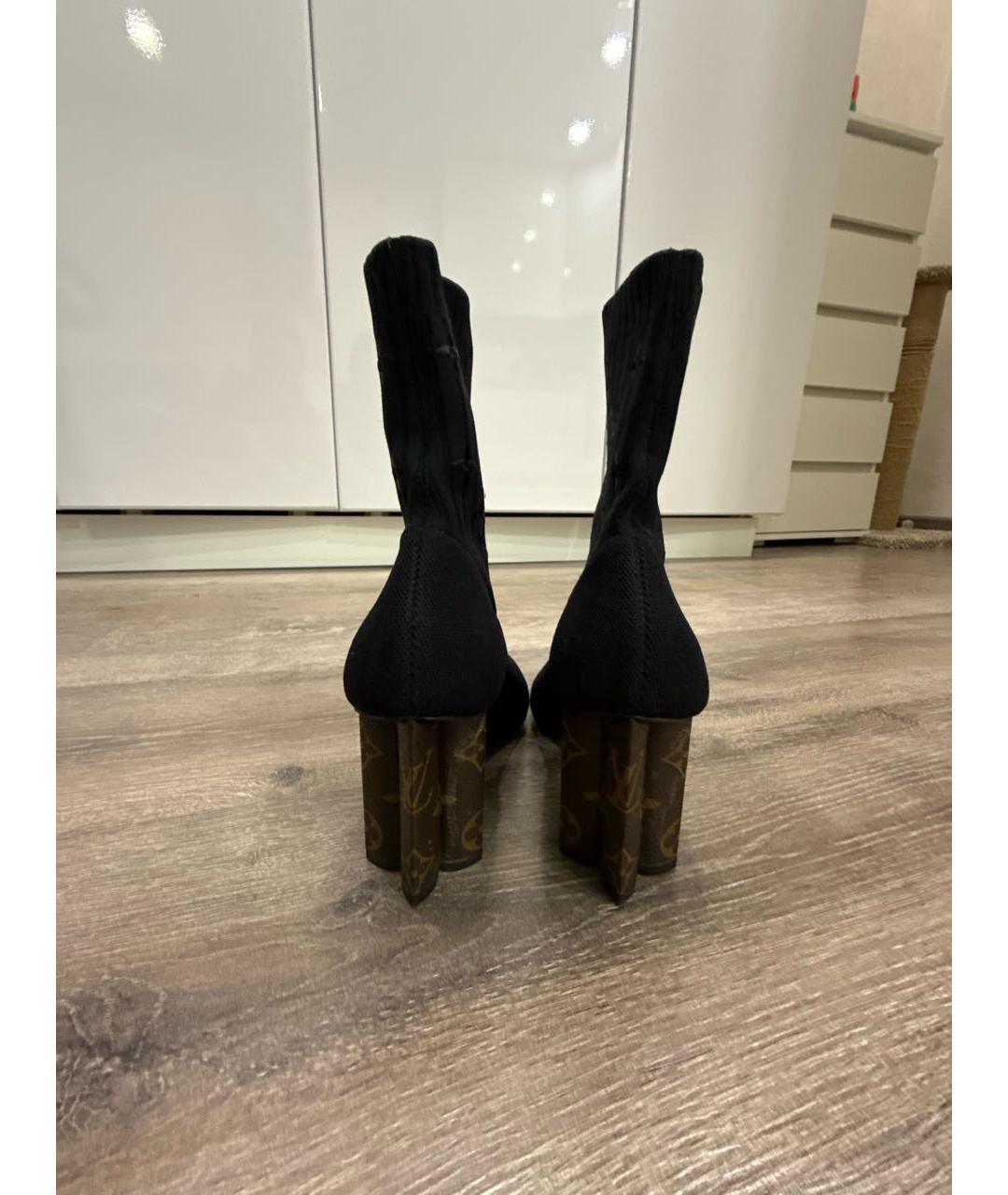 LOUIS VUITTON Черные текстильные ботильоны, фото 4