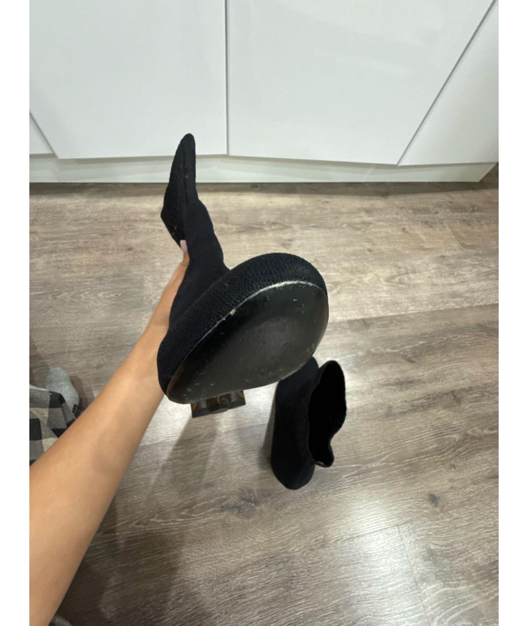 LOUIS VUITTON Черные текстильные ботильоны, фото 7