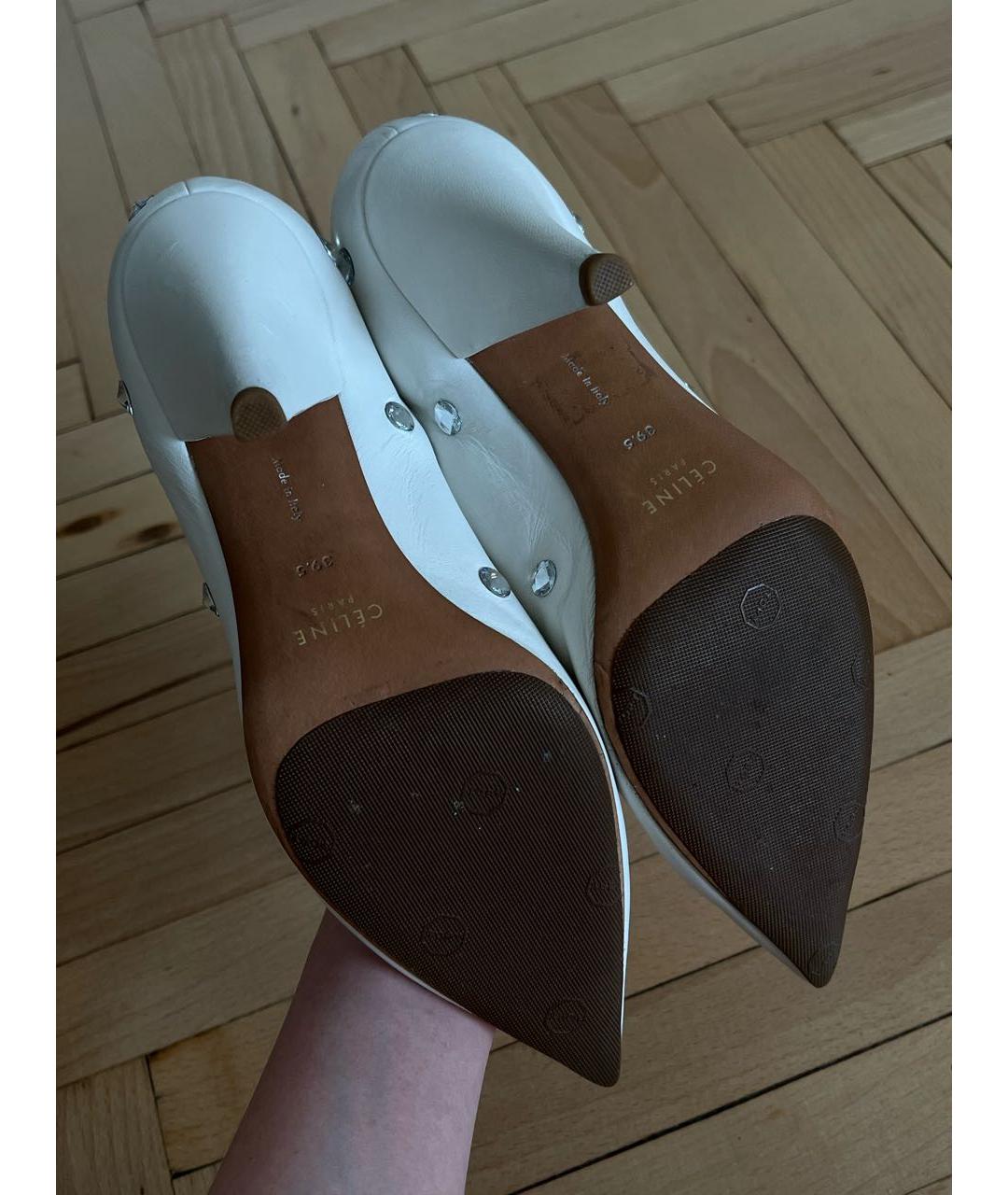 CELINE Белые кожаные туфли, фото 5