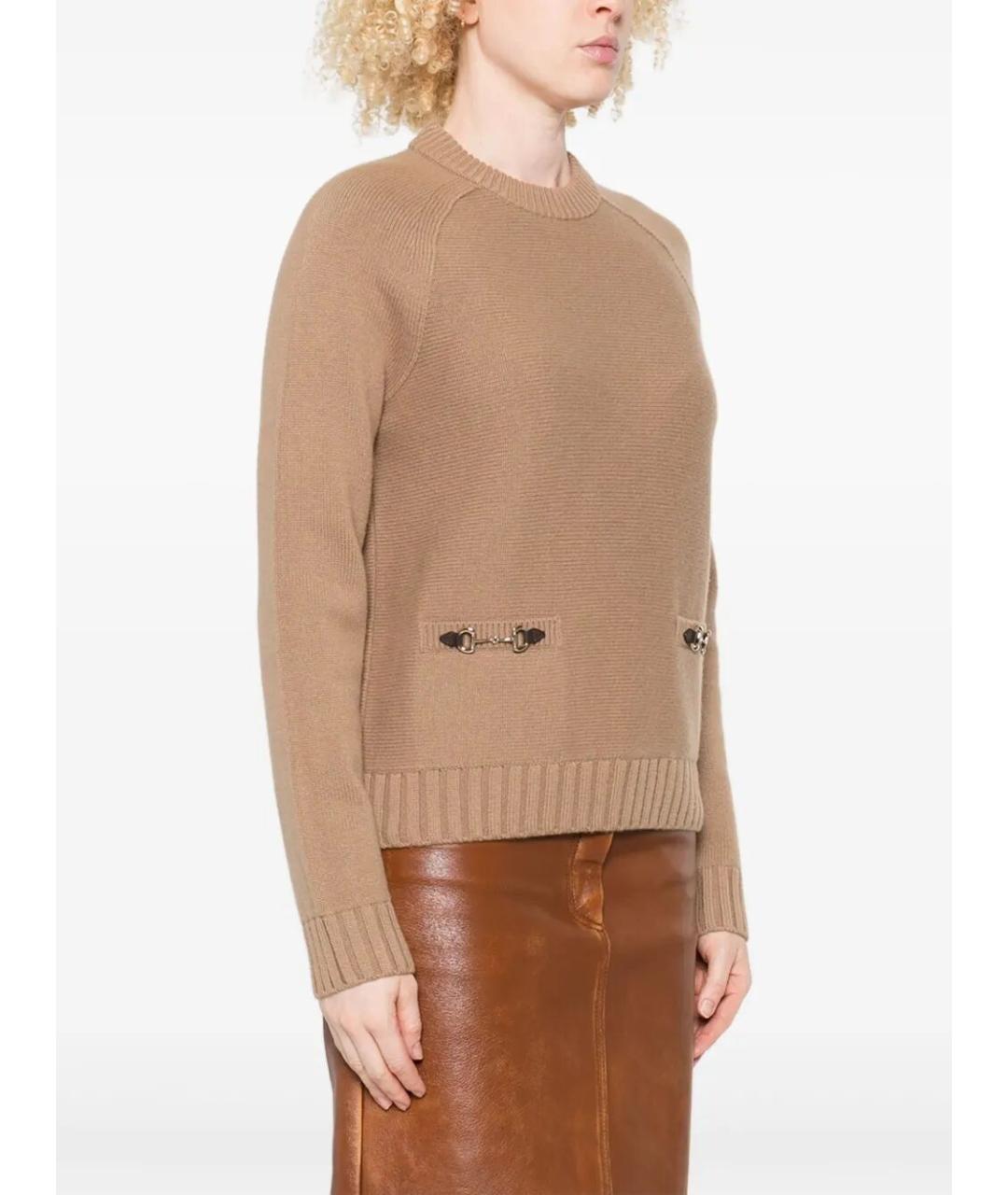 GUCCI Бежевый шерстяной джемпер / свитер, фото 4