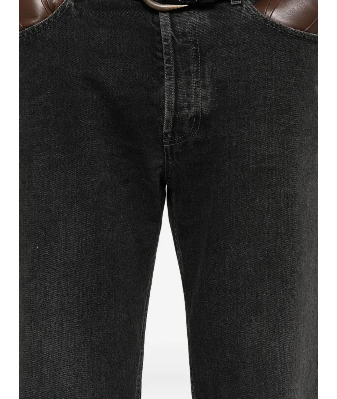SAINT LAURENT Черные хлопковые прямые джинсы, фото 4