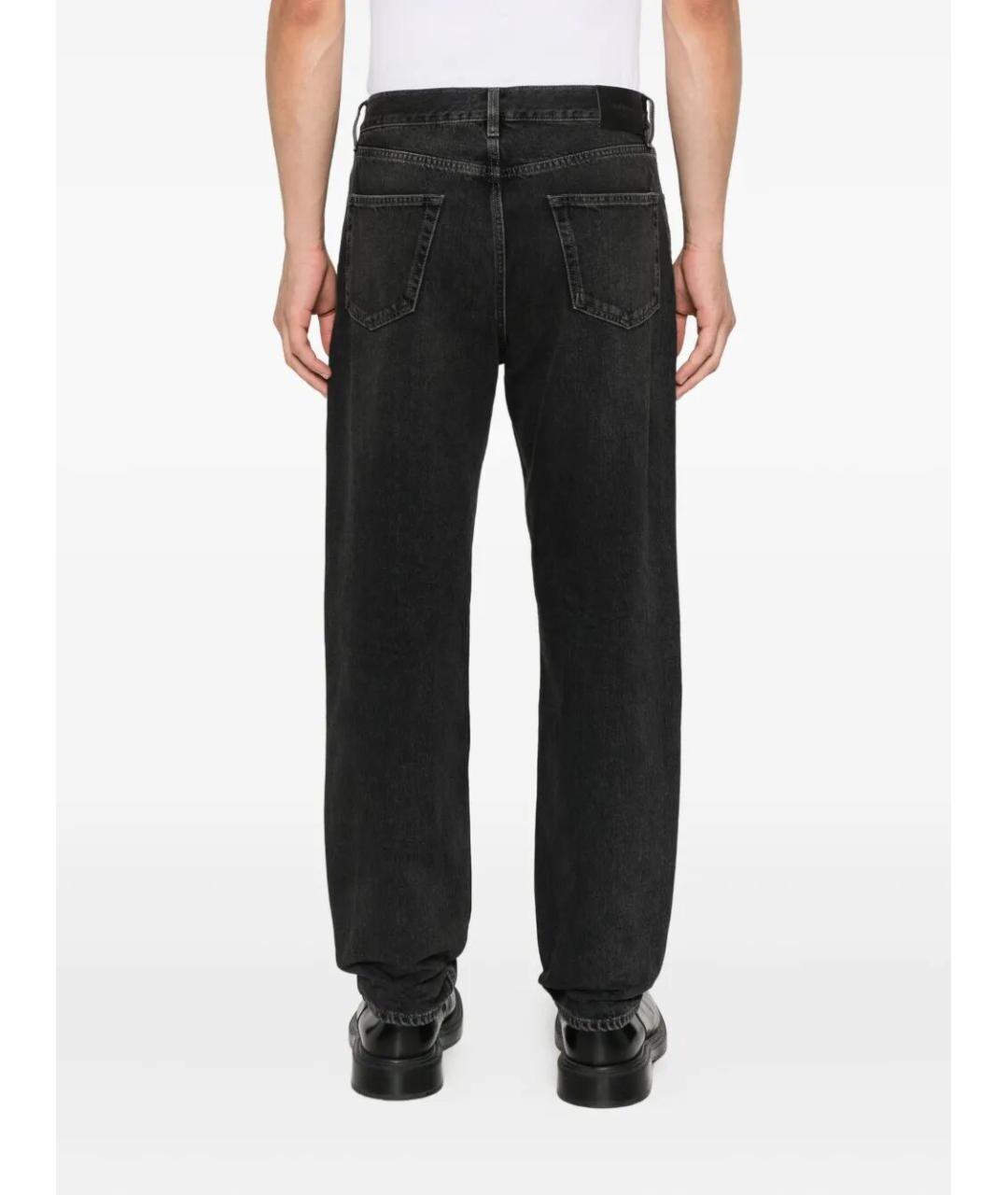 SAINT LAURENT Черные хлопковые прямые джинсы, фото 3