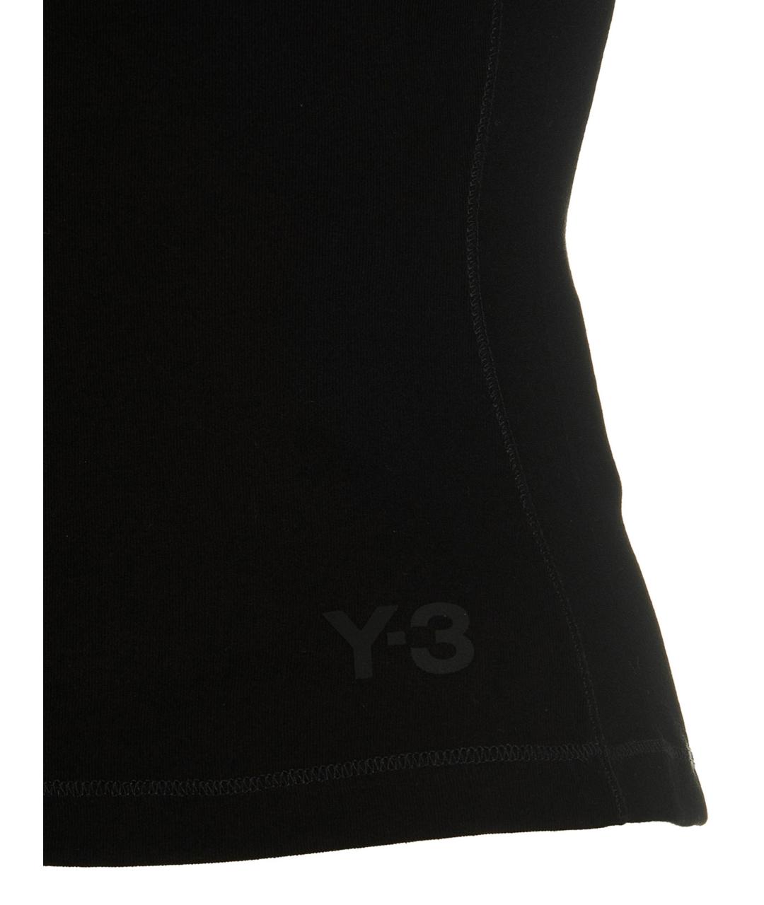 Y-3 Черная хлопковая футболка, фото 4
