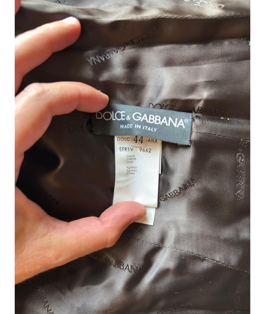 DOLCE&GABBANA Коричневое кожаное пальто, фото 5