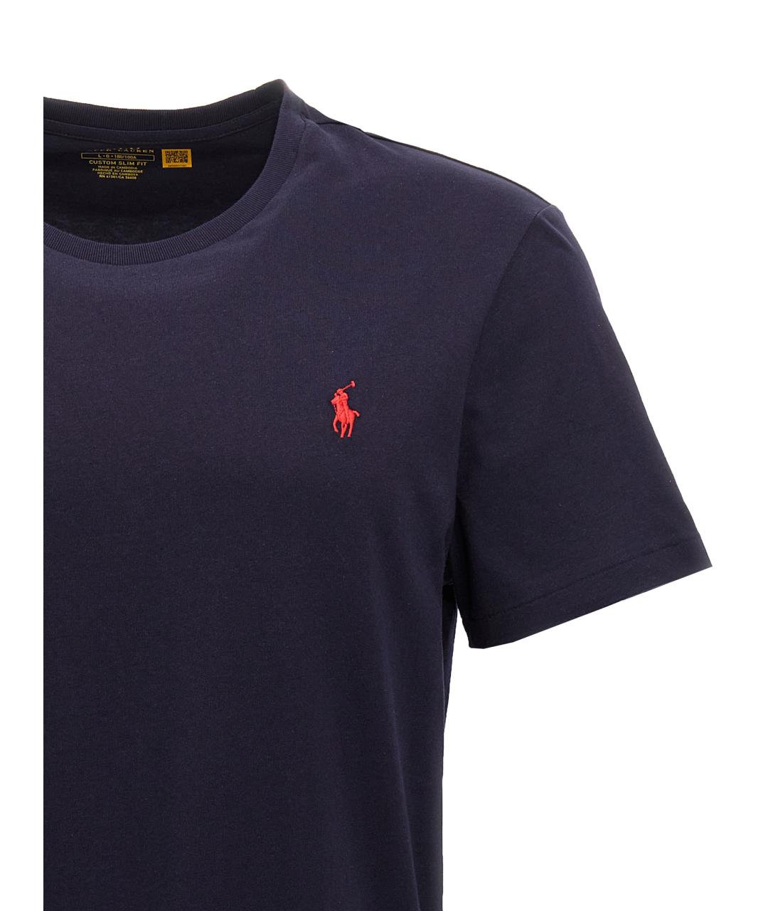 POLO RALPH LAUREN Синяя хлопковая футболка, фото 3