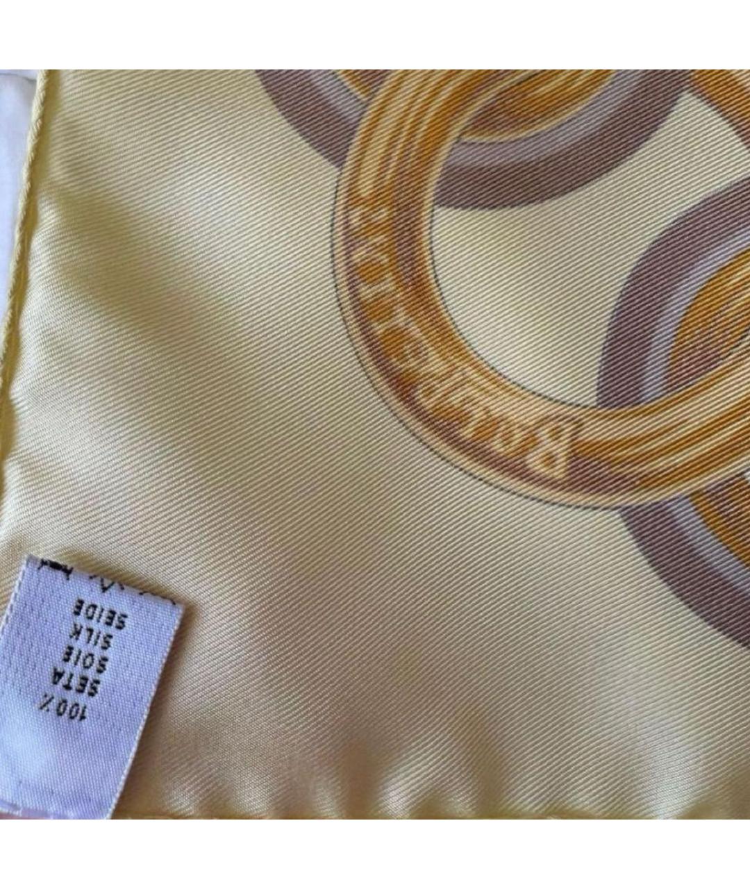 BURBERRY Бежевый шелковый платок, фото 4
