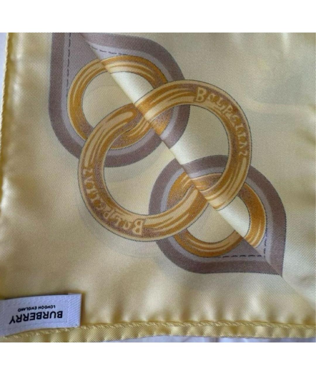 BURBERRY Бежевый шелковый платок, фото 6