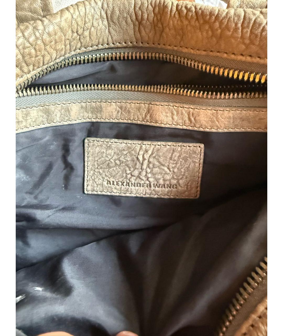 ALEXANDER WANG Бежевая кожаная сумка с короткими ручками, фото 3