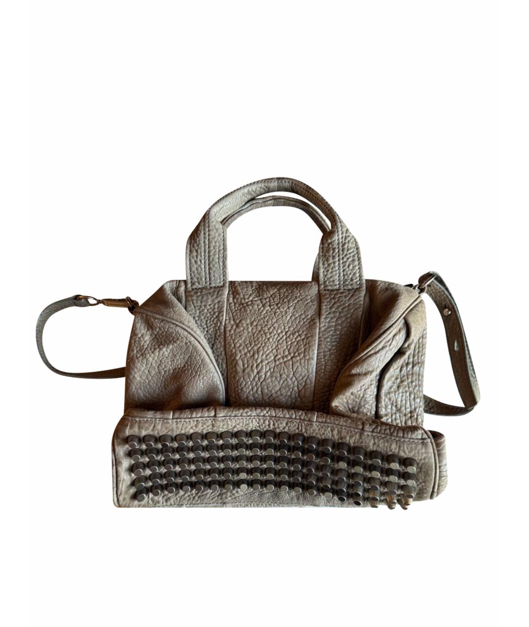 ALEXANDER WANG Бежевая кожаная сумка с короткими ручками, фото 1