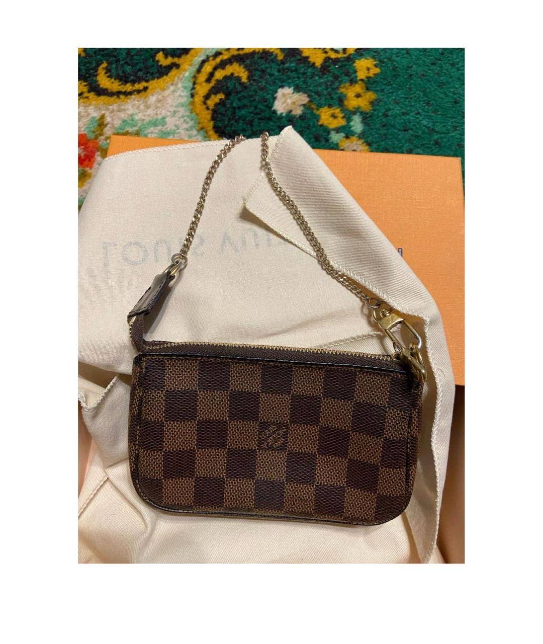 LOUIS VUITTON Коричневая кожаная сумка с короткими ручками, фото 2