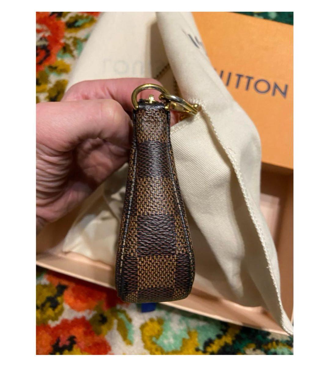 LOUIS VUITTON Коричневая кожаная сумка с короткими ручками, фото 3
