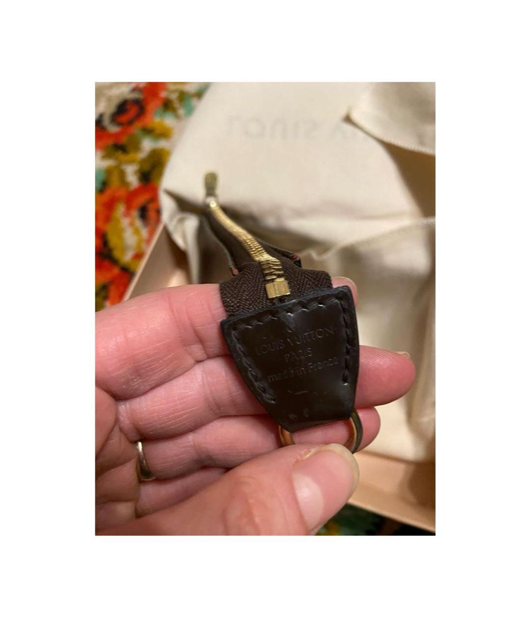 LOUIS VUITTON Коричневая кожаная сумка с короткими ручками, фото 6