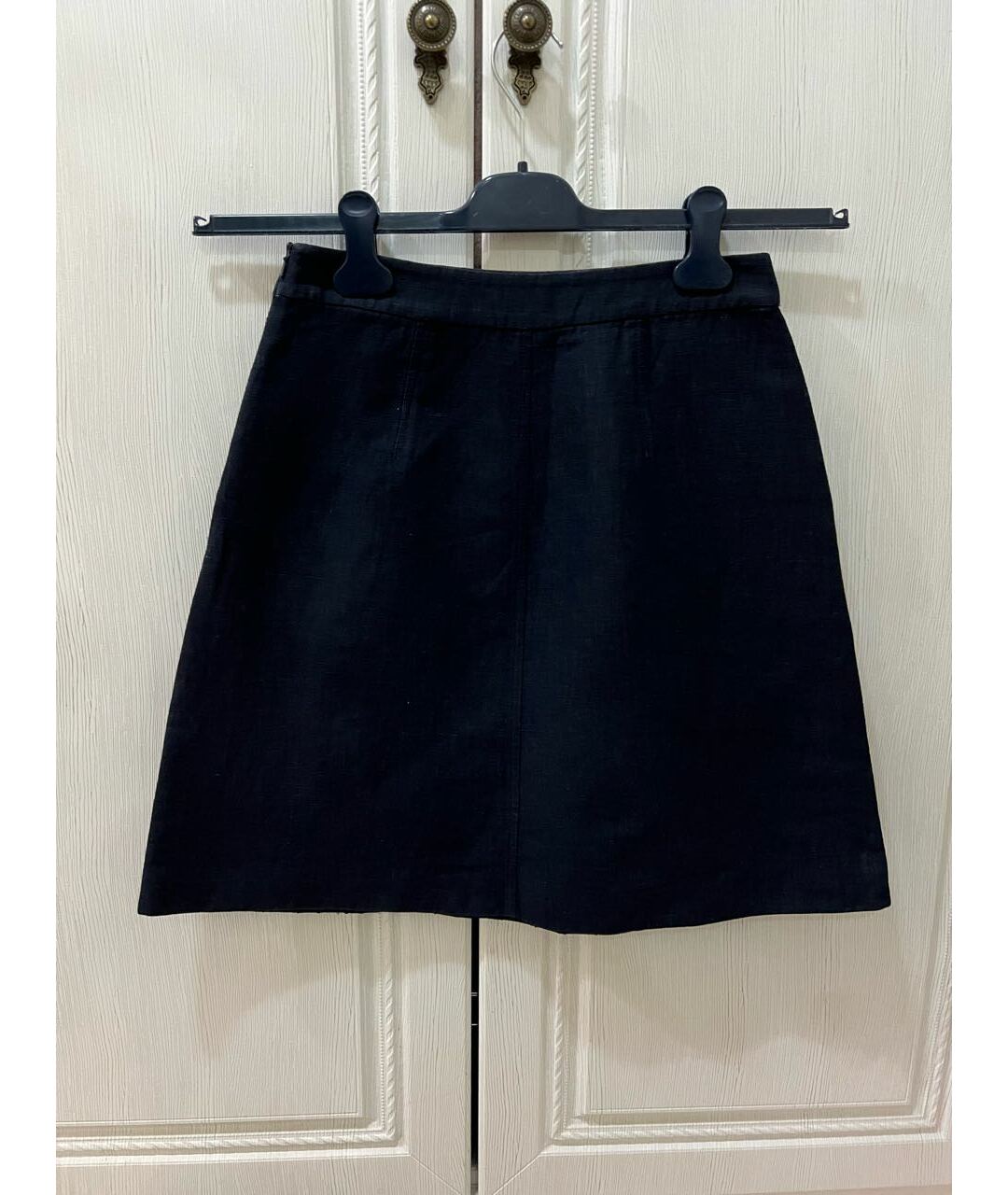 WEEKEND MAX MARA Темно-синяя хлопко-эластановая юбка мини, фото 4