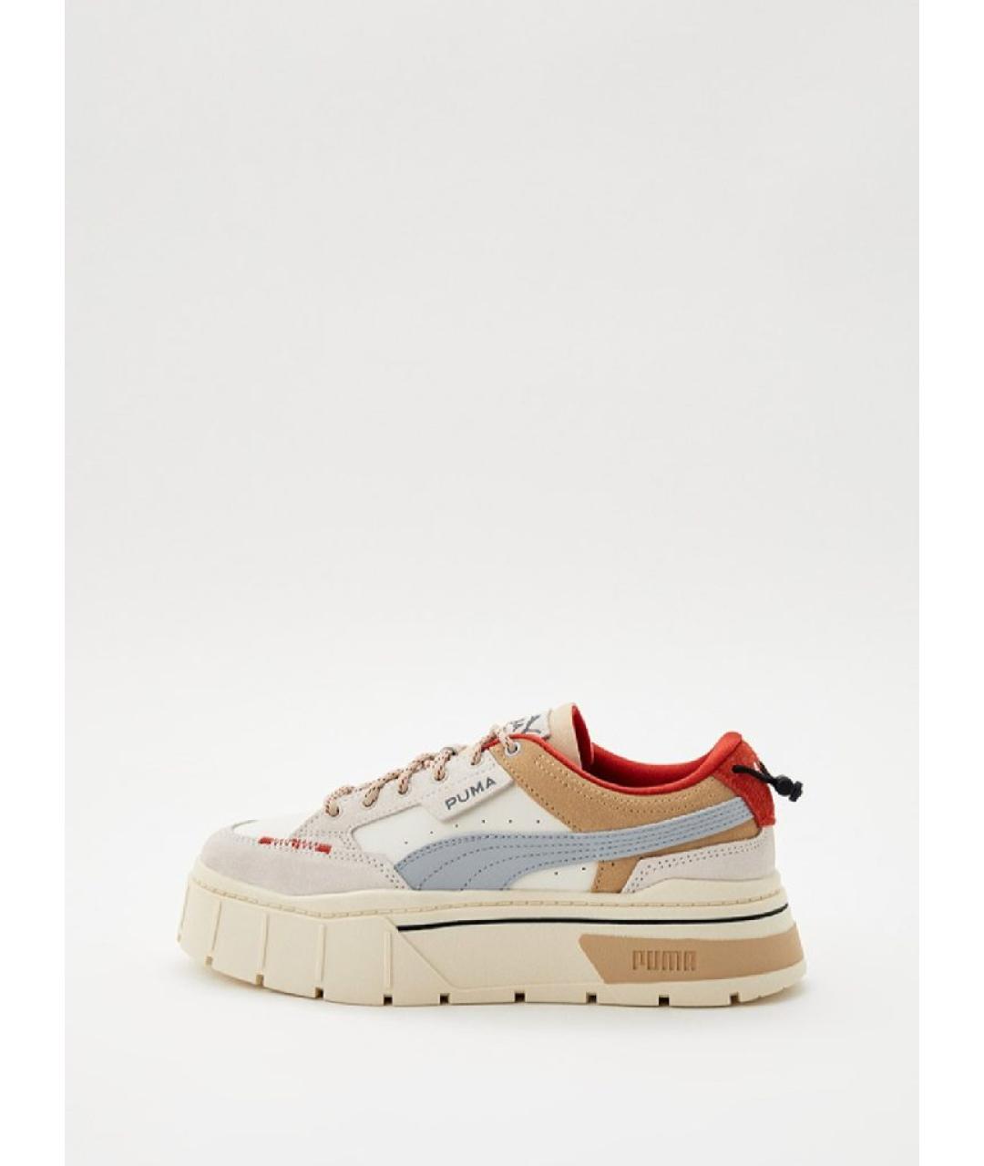 PUMA Бежевые кожаные кеды, фото 10