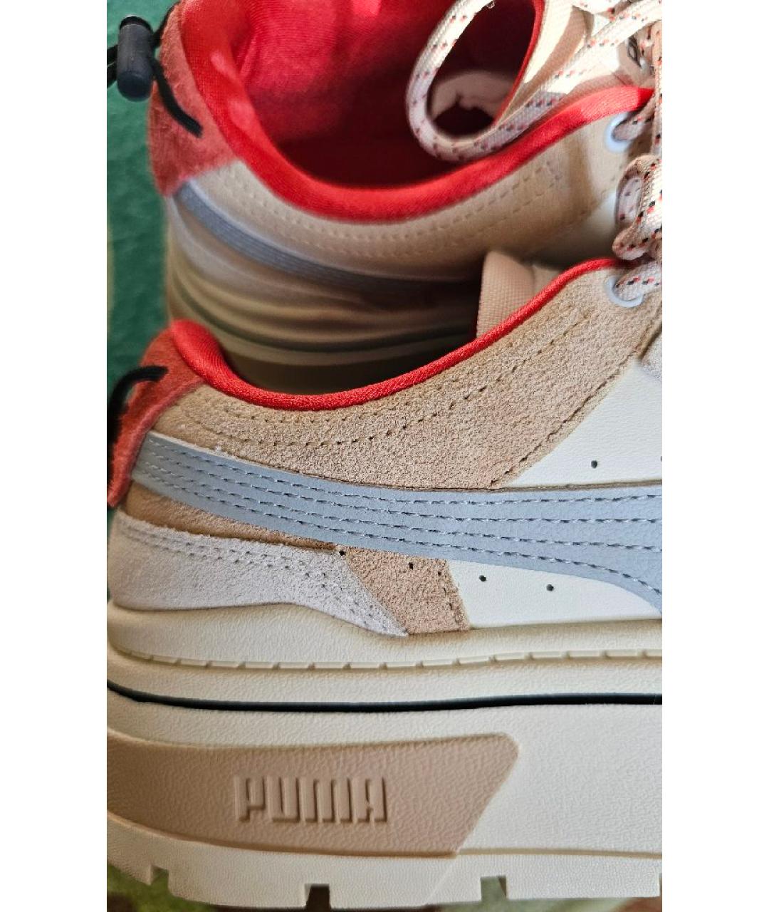 PUMA Бежевые кожаные кеды, фото 9