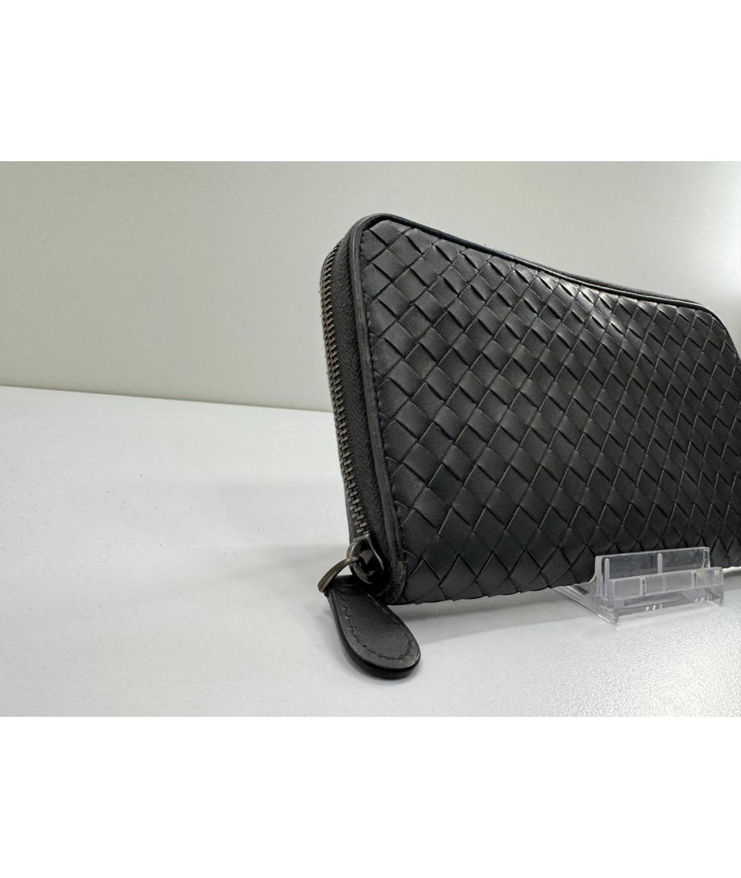 BOTTEGA VENETA Серый кожаный кошелек, фото 6