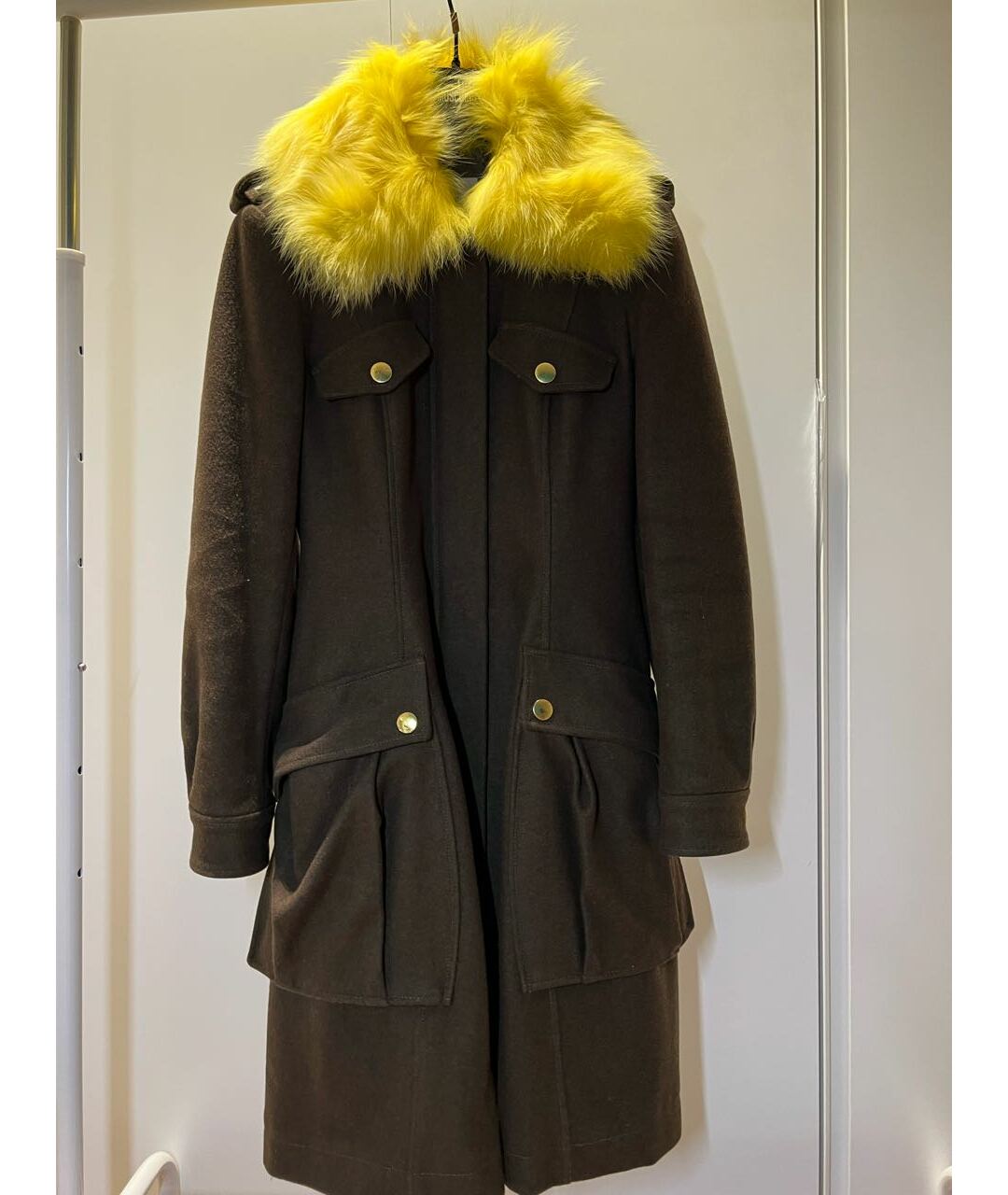 MOSCHINO Хаки шерстяное пальто, фото 9