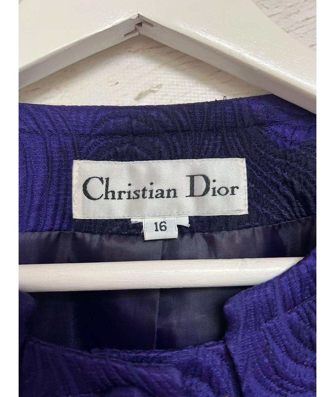 CHRISTIAN DIOR Фиолетовый шелковый жакет/пиджак, фото 3