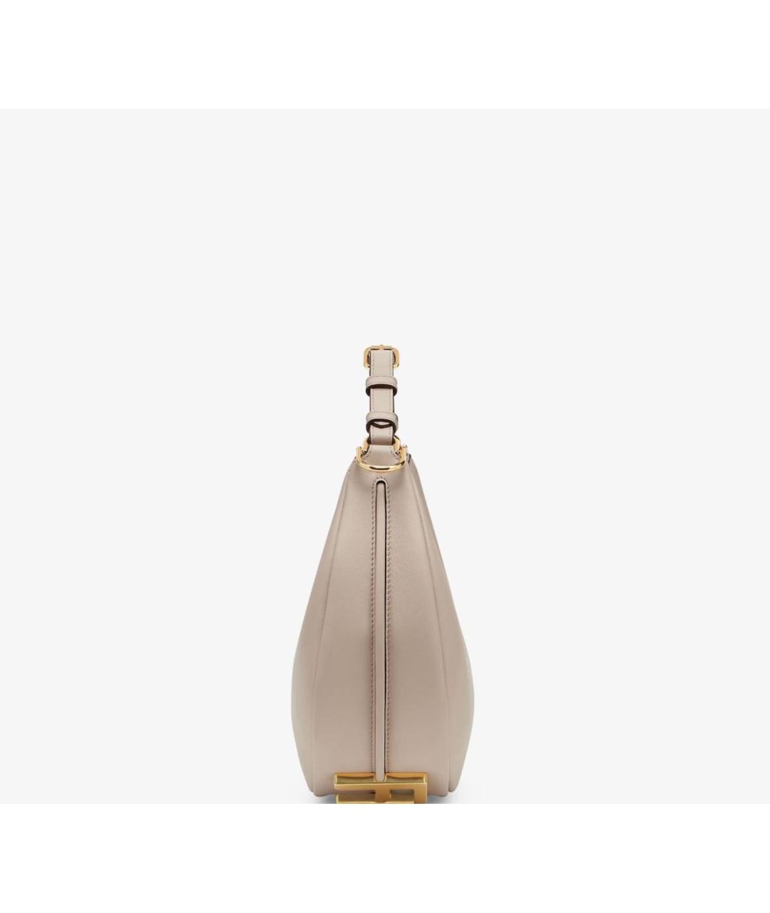 FENDI Бежевая кожаная сумка через плечо, фото 3