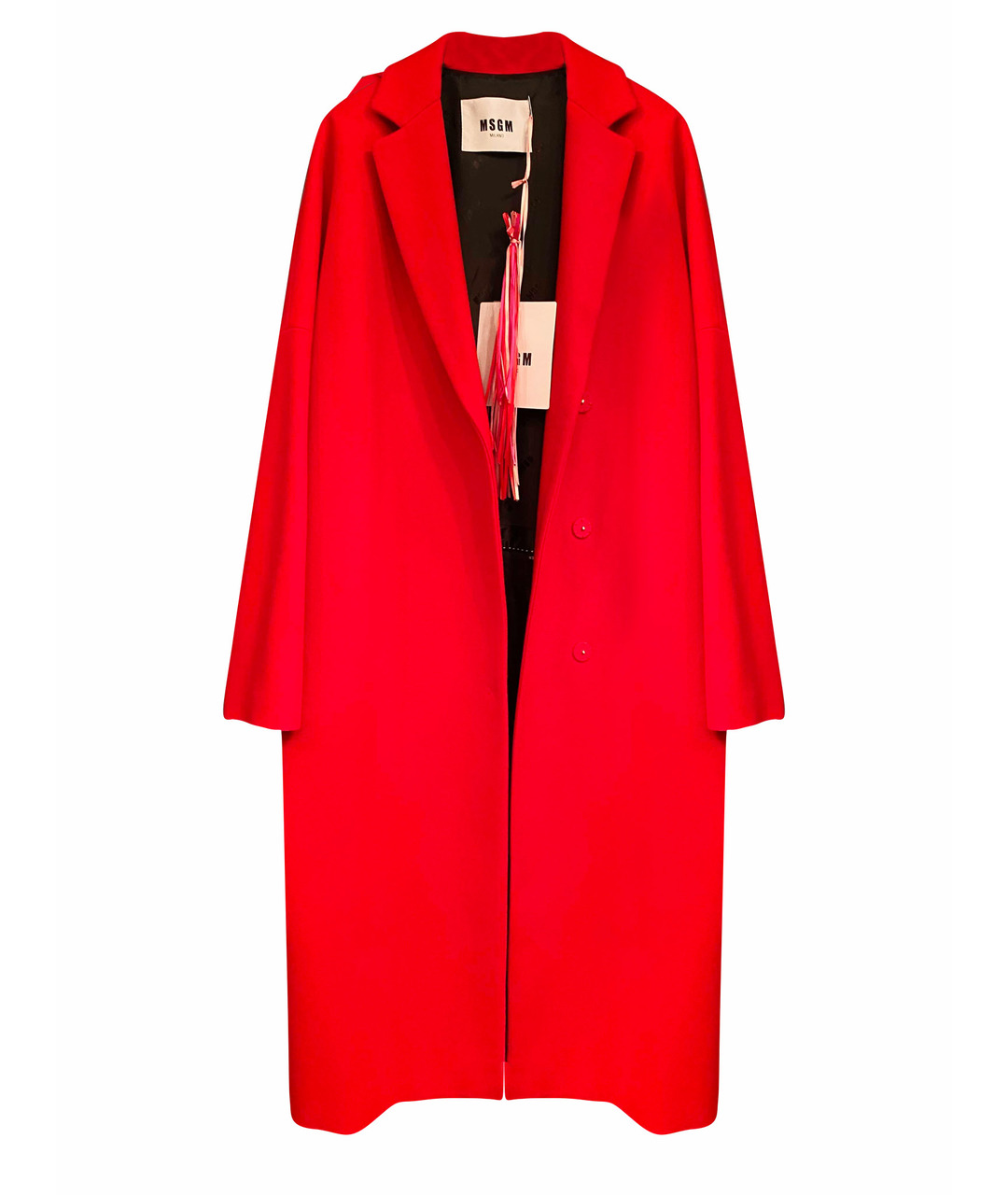MSGM Красное шерстяное пальто, фото 1