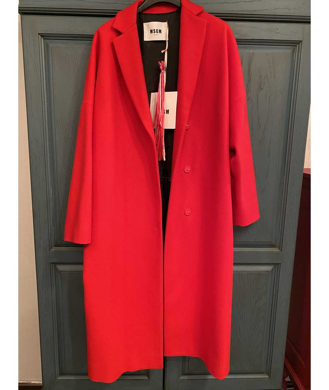 MSGM Красное шерстяное пальто, фото 5