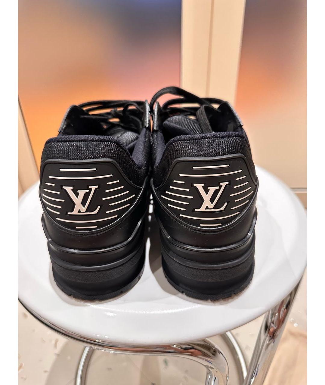 LOUIS VUITTON Черные низкие кроссовки / кеды из экзотической кожи, фото 3