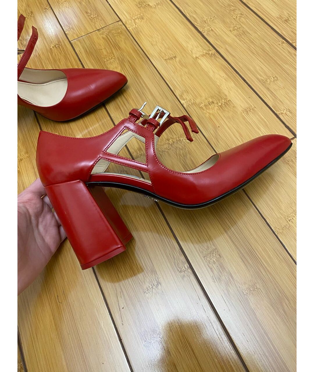 PRADA Красные туфли из лакированной кожи, фото 7