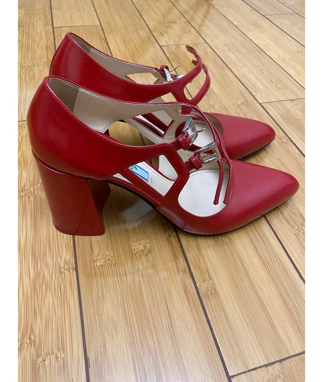 PRADA Красные туфли из лакированной кожи, фото 3