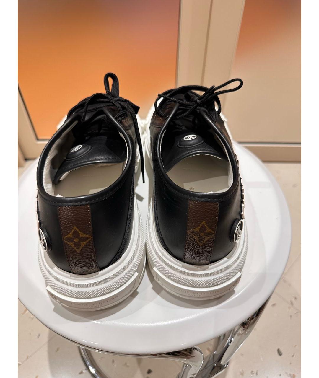 LOUIS VUITTON Черные низкие кроссовки / кеды из экзотической кожи, фото 3